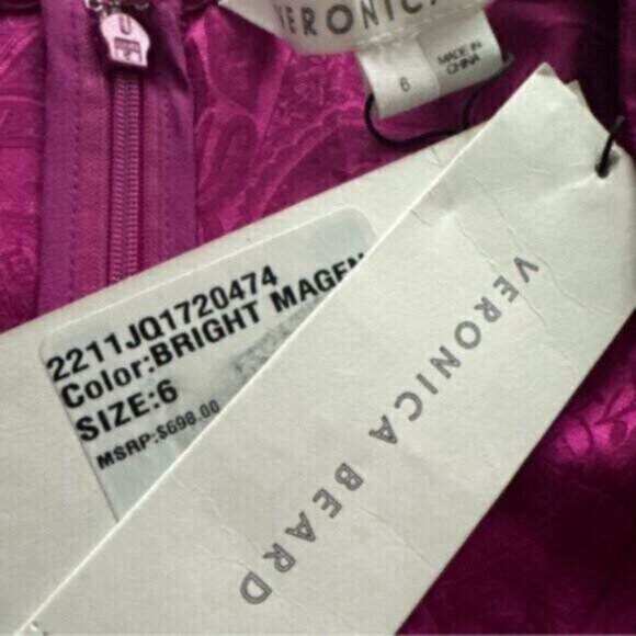 NWT Veronica Beard Weiss Side Ruffle Long Sleeve Silk Blend Dress - Picture 10 of 15